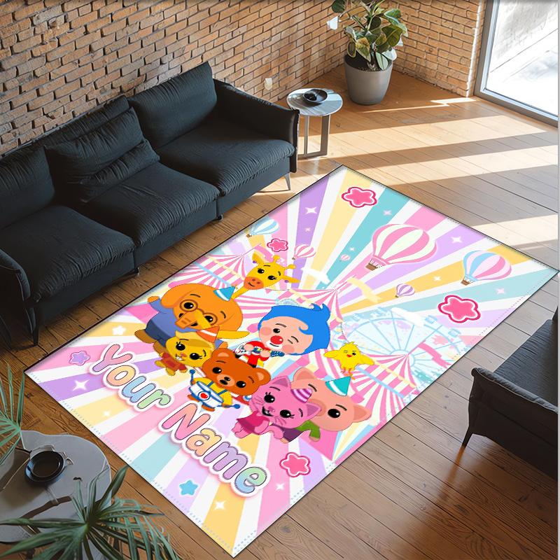 Personalized Crystal Velvet Carpet Custom Name Text,El Payaso Plim Plim Anti Slip Area Rug For Home Decoration