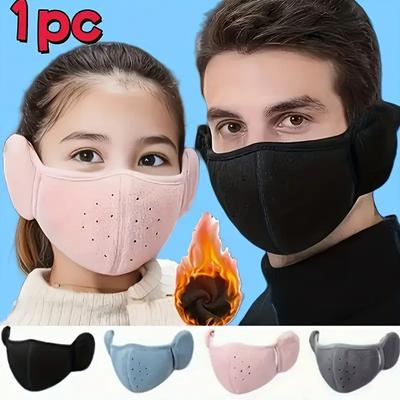 Winter Mask Cycling Gear Earm Protection Breathable Solid Color Unisex Adjustable Skiing Accessory Multi-Color