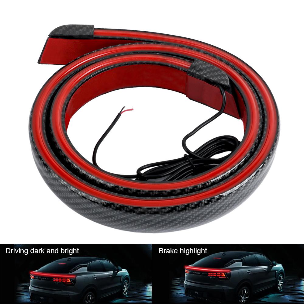 

LED Spoiler Light Car Accessories Universal Exterior Decoration Carbon Fiber Spoiler Lip Kit DRL Brake Lights Tail Wing Styling 2 Function