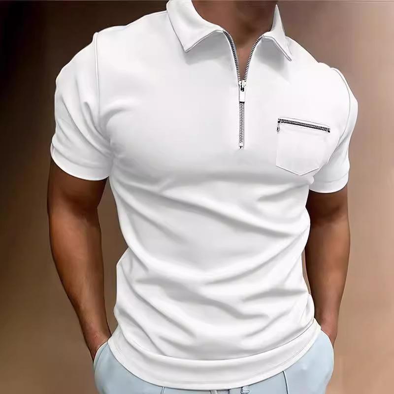 Summer Men's Button Pocket Henley Collar Sports Polo Shirt