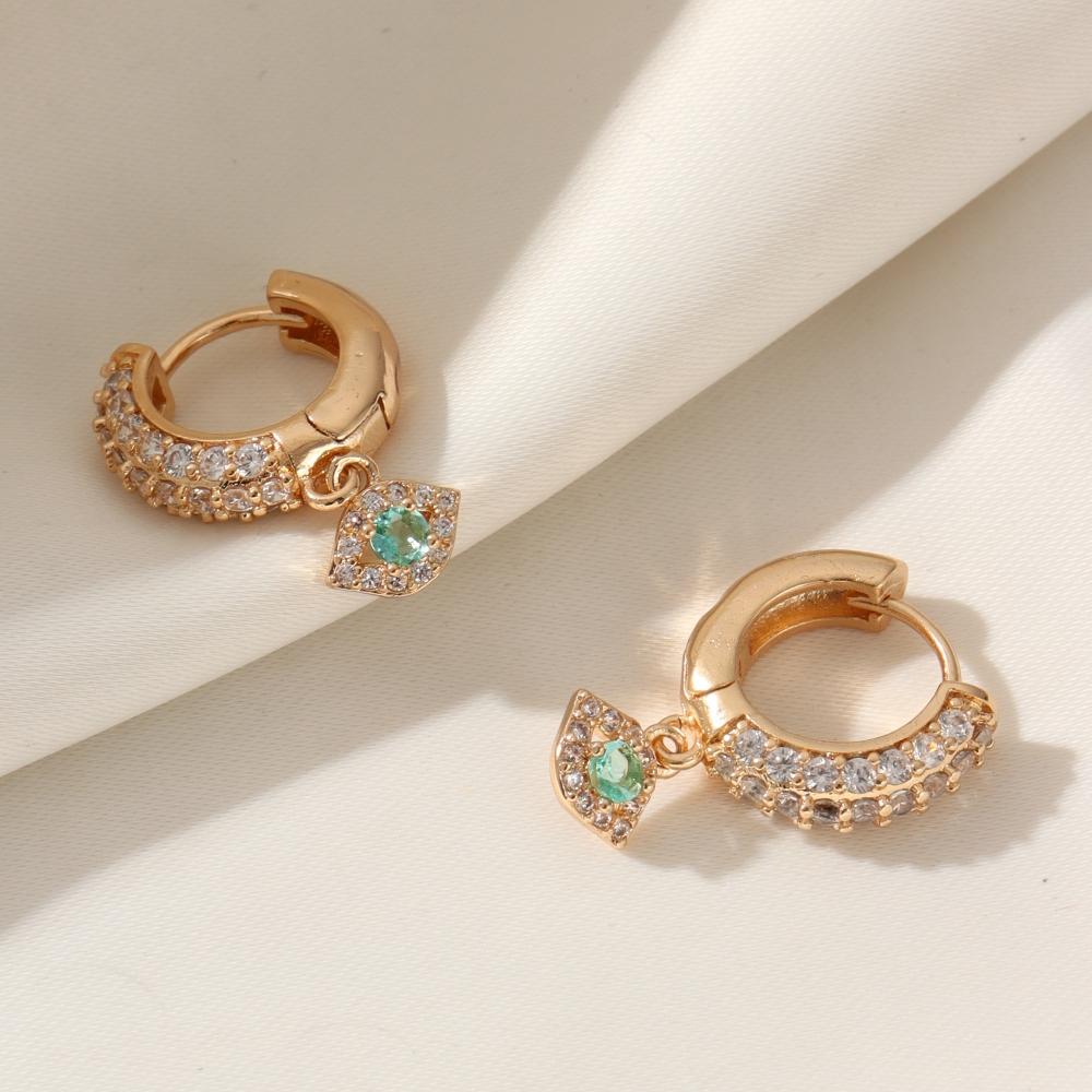 Fashion Eye Dangle Earrings for Women Cubic Zirconia Daily Jewelry Party Accessories