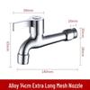 Copper Outdoor Washing Machine Faucet with Quick-Open Extended Spout, 4-Point Connect, 304 Stainless Steel, One-In Two-Out Design.
