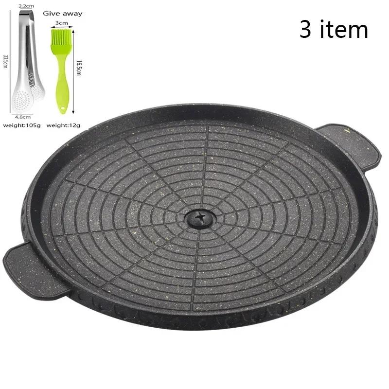 3 Shape 32cm Korean Maifan Stone Grill Pan Non-stick Portable Household Outdoor BBQ Plate Smokeless Aluminum Tray Hot New