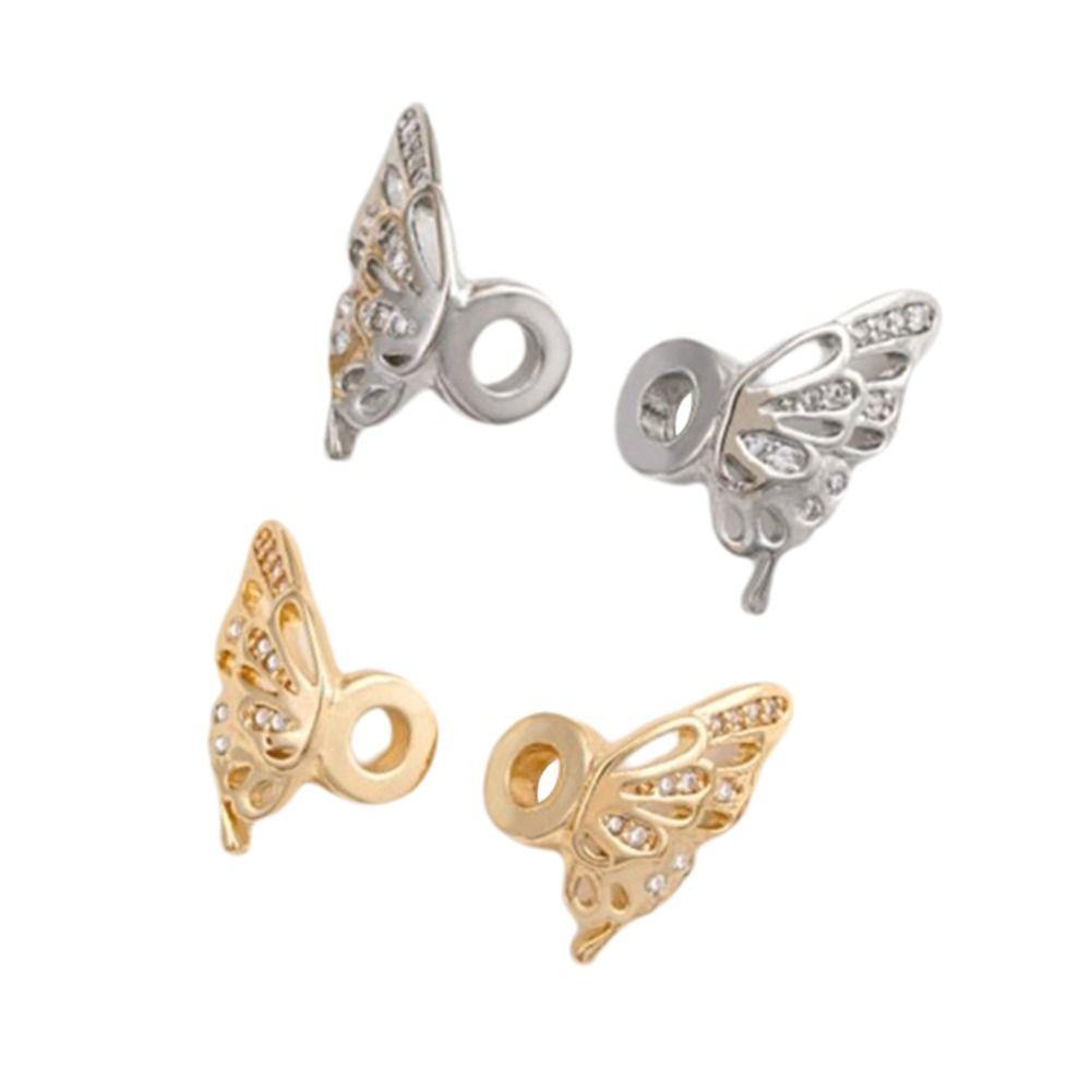 Creative Copper Zircon Butterfly Beads DIY Shiny Spacer Beads Bracelets Accessories Jewelry Supplies Accessories Creation