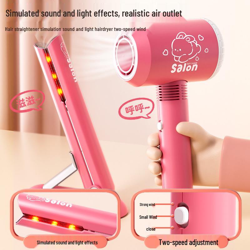 Children's Hairdresser Toy Set: Comb, Straightener & Curling Iron for Girls – Perfect Birthday Gift
