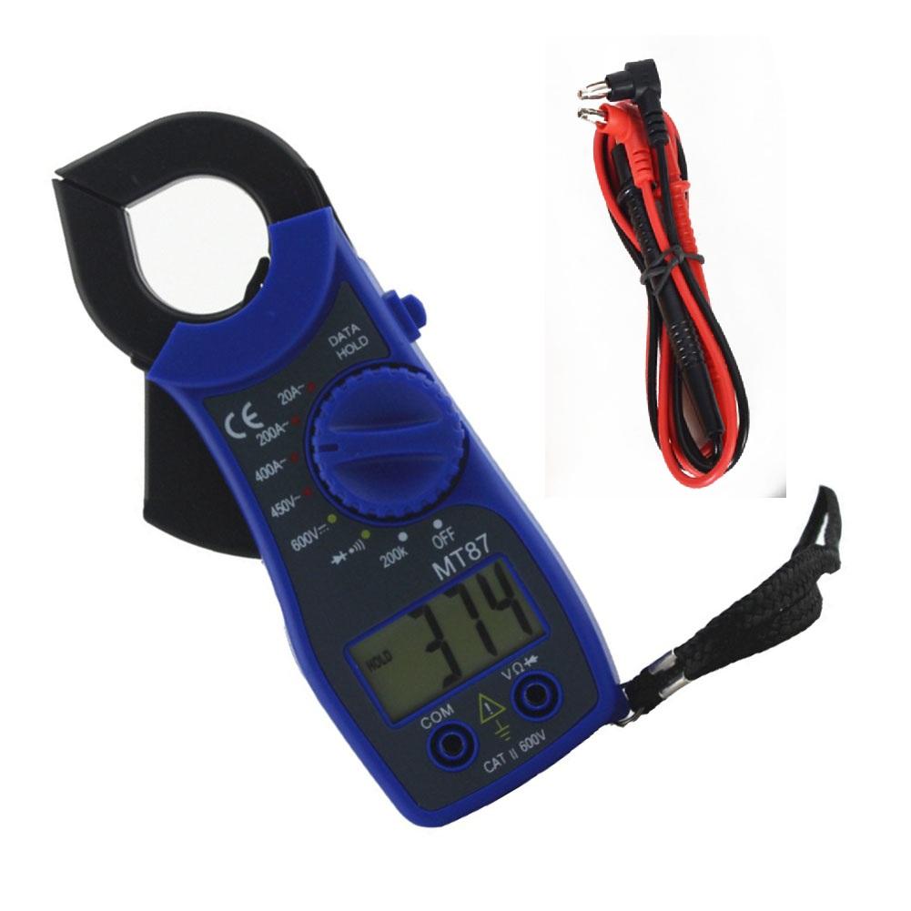 MT87 Portable Digital Clamp Meter Multimeter for Measuring AC DC Voltage Current Resistance with Clear LCD Display