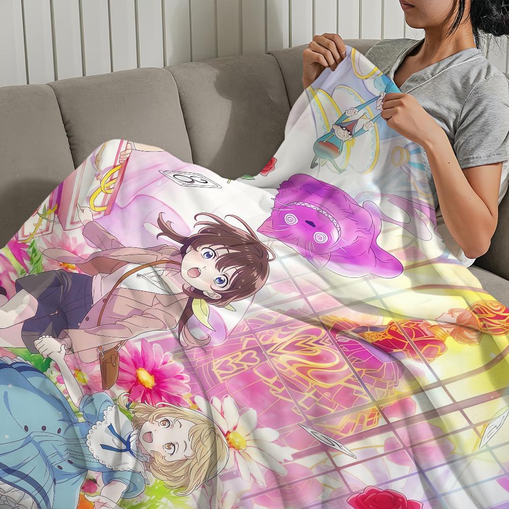anime cartoon cute d-Dive in w-Wonderland Flannel warm soft plush blanket sofa living room hogar office bedroom travel gift home
