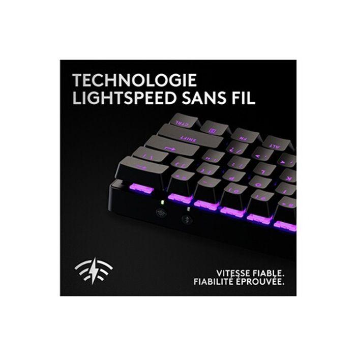 Clavier gaming mécanique sans fil azerty logitech g pro x 60 lightspeed noir