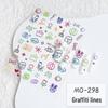 Nail Art Stickers: Sweet Graffiti Lines, Cute Patterns & Heart Decals