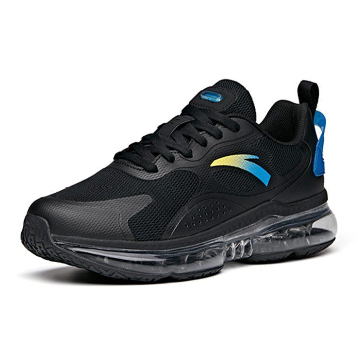 Anta Running Collection Cushioning Slip Resistant Abrasion Resistant Breathable Low top Running Shoes Men's Black Blue 912125503-4