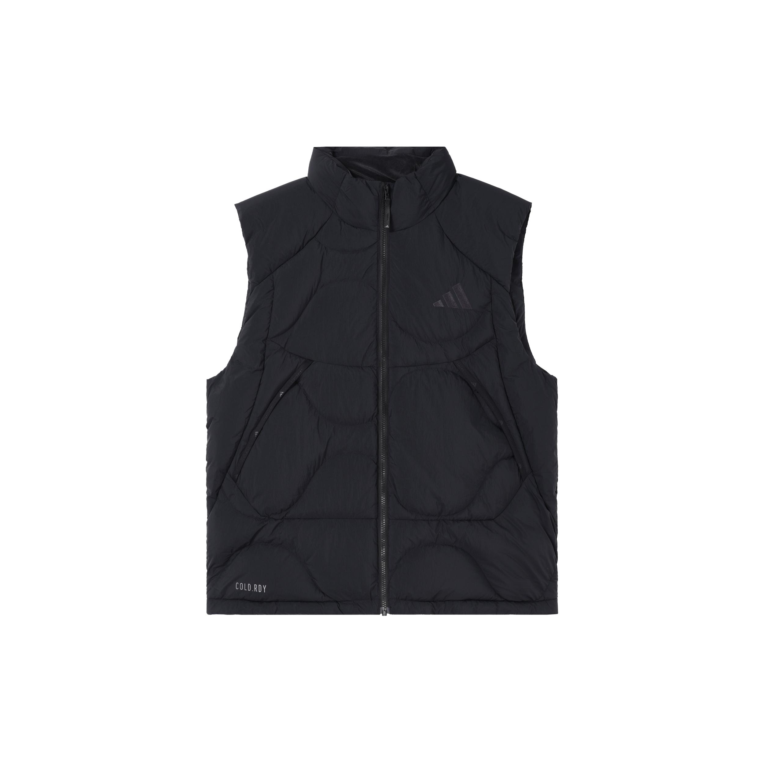Мужские пуховые жилеты Adidas Черный Стойка Умеренный JG5937 2XS