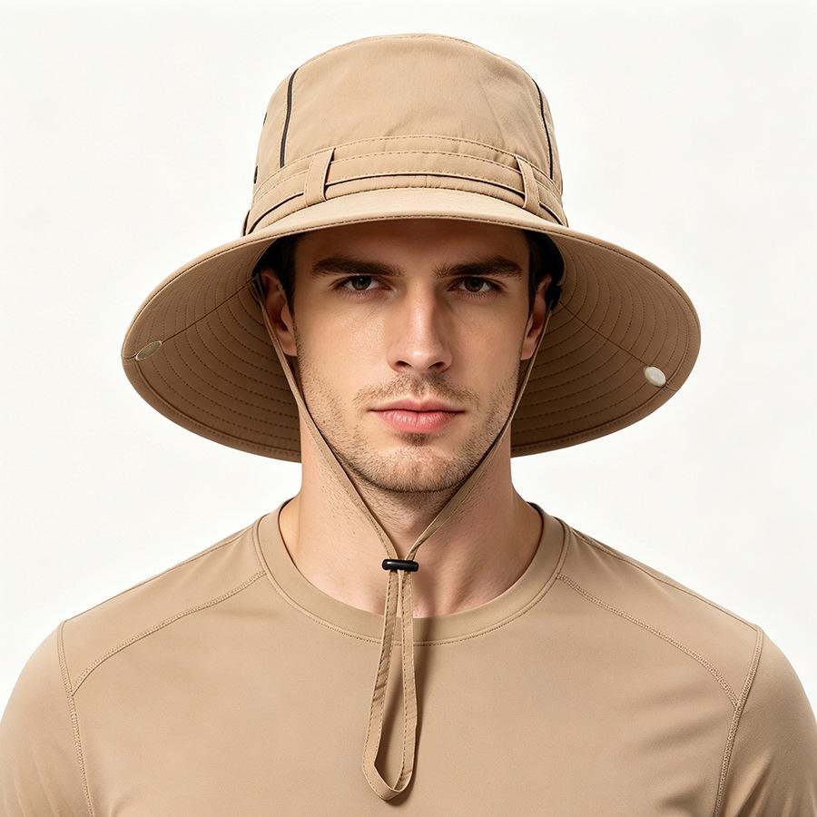 Tooling Bucket Hat Summer Outdoor Men's Sun Hat Light Breathable Flip Button Cowboy Hat Climbing Waterproof Sun Protection Hat