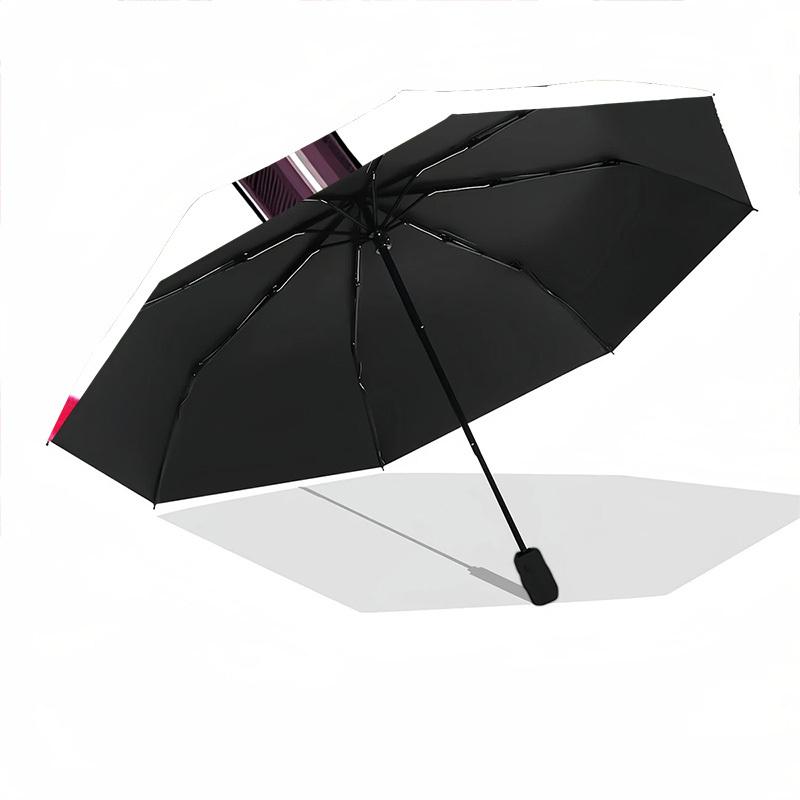 1pc Lipstick Kisses Automatic Open/Close Folding Umbrella - Compact 8-Rib Design, Daily Use, Perfect Gift for Friends & Family yy251124216