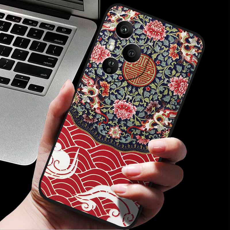 Emboss Case For Honor 400 / 400 Pro / 400 Lite 3D Relief Embossed Retro Silicone Back Cover For Honor 400 Pro 400 5G Soft Emboss