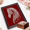 Crystal Pearl Painting 5D DIY Frame Decoration Painting White Horse Home Wall Decoration Transparent Pearl Gemstone Painting Picture Art Crafts