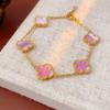 Women's Four-leaf Clover Bracelet Zircon Flower Bracelet Fashionable Exquisite Bracelet Temperament High-end Hand Jewelry