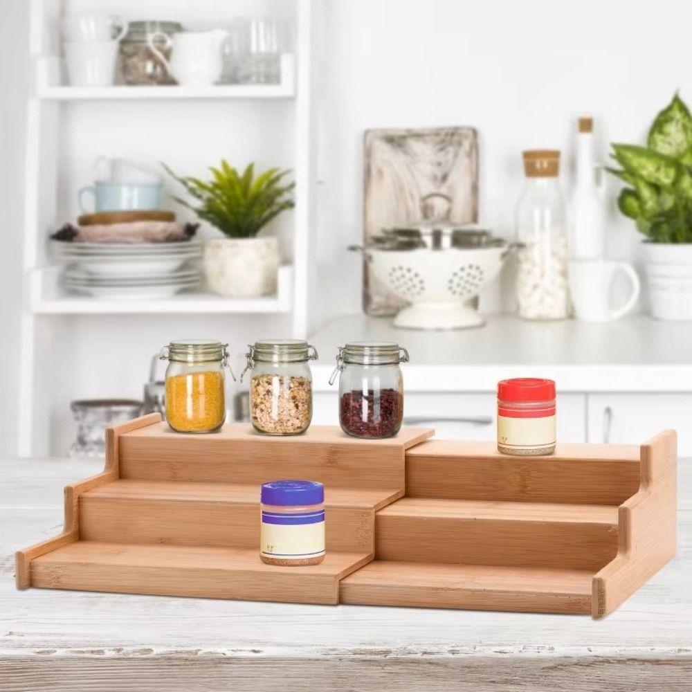 Expandable Kitchen Cabinet Organizer 3-Tier Seasoning Organizer Spice Rack Organizer Cupboard