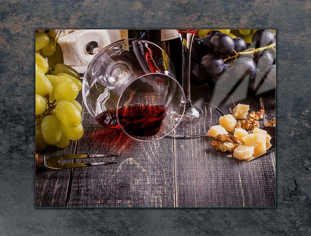 SZKLANA PŁYTA OCHRONNA NA KUCHENKĘ 70x52 WINO