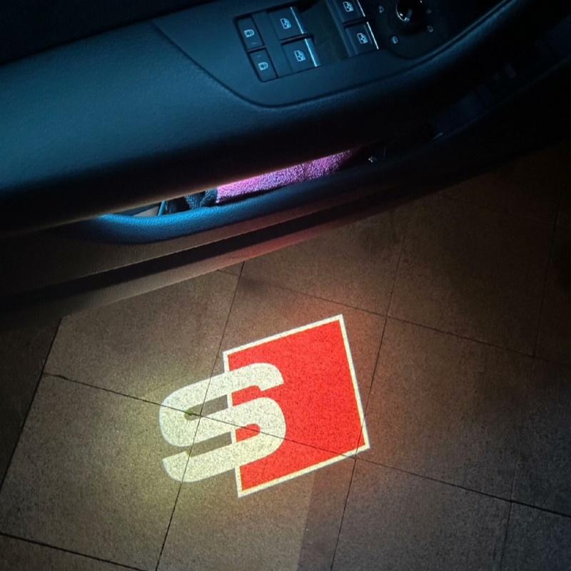 For Audi 8L 2PCS for Audi RS S LINE S3 S4 S5 Quattro Q7 Q5 A3 A5 A7 A6L A4L A8L R8 LED Car Door HD Laser Projector Lights Door Welcome Lamp