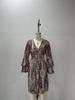 2024 Elegant Paisley V-Neck Flare Sleeve Dress for Women - Autumn/Winter Collection.