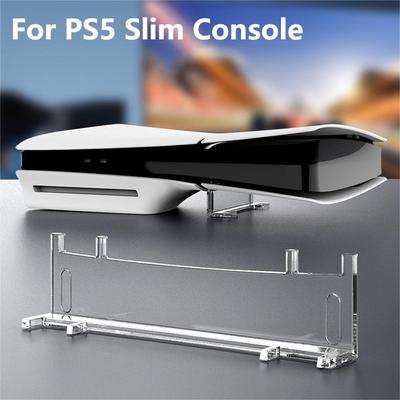 Pro PS5 Slim Desktop Base Support Držák Horizontální konzolový stojan Akrylový průhledný držák pro PS5 Slim Disc&Digital Edition