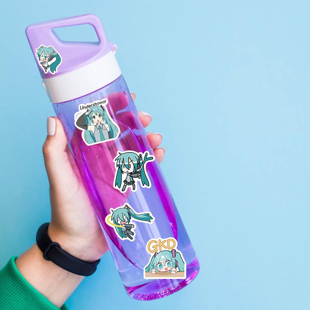 Kolergam Hatsune Miku Sticker Cute Anime Stickers for Hatsune Moe Planner Popular Anime Stylish Waterproof Graffiti Popular DIY Stickers for Water