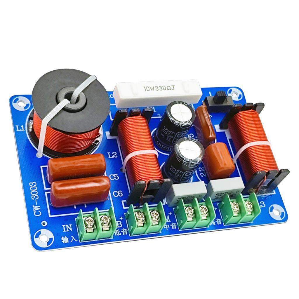 3 Wege 250W Frequenzteiler Hoch Mittel Tieftöner Audio HiFi Filter Platine 5200Hz-5500Hz Einstellbar Audio Systeme Upgrade