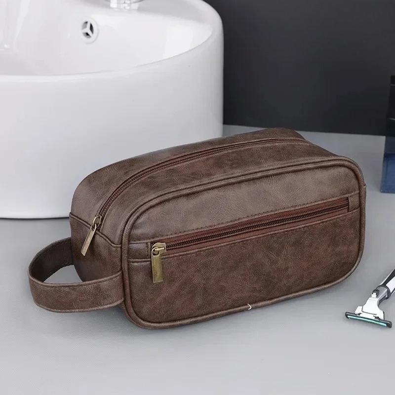 Neceser de PU para Mujer Hombre Portátil Esenciales de Viaje Bolsas de Maquillaje Impermeable Bolsa Colgante Organizador de Lavado Cosmético Bolsa con Particiones Bolsa para Cuidado de la Piel