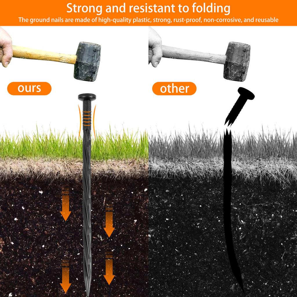 Landschaftsbegrenzung Nägel Mehrzweck Spiralbegrenzungspfähle Werkzeug Kunststoff Robust Landschaftsverankerungsspieße für Gartenzelte Markisen