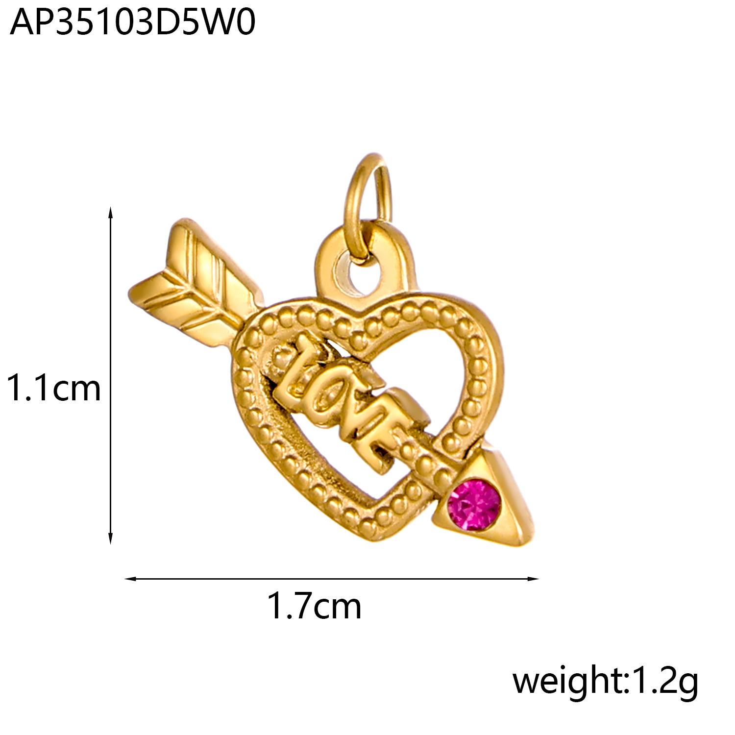 

CARLIDANA Valentine s Day Gift Jewelry Shining Zircon Heart Love Charms 18K Gold Plated Titanium Steel Pendant For DIY Jewelry