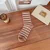 5 Pairs of Female Autumn and Winter Stripes Wear Mid Tube Cotton Socks