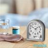 MAG Alarm Clock, Table Clock, Analog, Cat Design, Cute Animal, Children's, Silent, Continuous Second Hand, Electronic Alarm, Snooze, Light, Silver,