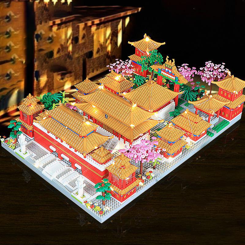 Set 1466 Piese Blocuri de Construcție Grădina Orașului Interzis - Jucării de Construcție ABS, Modele Arhitecturale Chinezești, Repere Istorice și