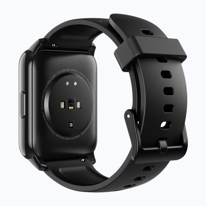 Realme Watch 2 Noir Montre Intelligente 90 Modes Sportifs Oxygène Sanguin IP68 Étanche Pour Ios Android