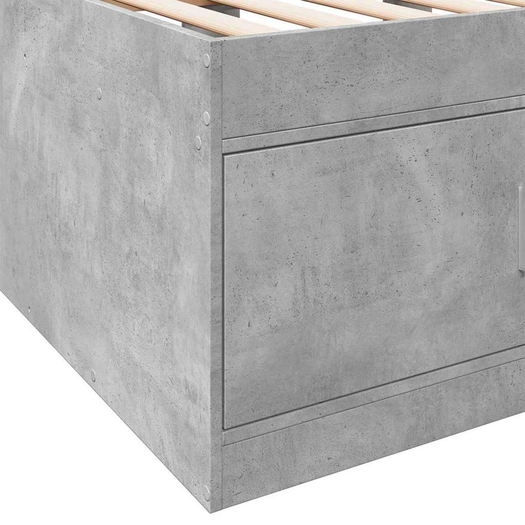 Bed Frame with Storage Concrete Grey 80 x 200 cm Engineered Wood