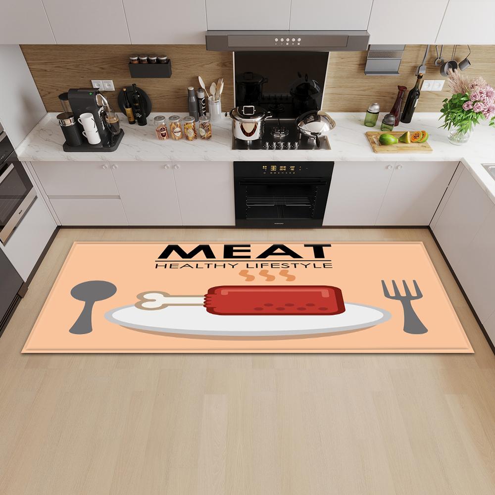 Kitchen Mat Entry Door Mat Bedroom Carpet Corridor Bathroom Non-slip Floor Living Room Pattern Rug