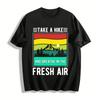 Outdoor Mountain Forest Print Breathe In Casual Tee Pure Cotton T-shirt