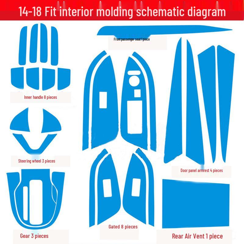 14-18 Interior Gear Shift Panel Trim Film for Car Color Modification