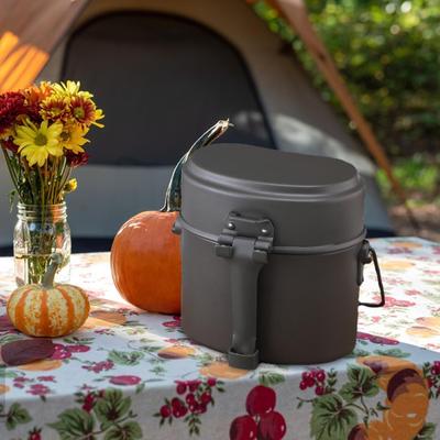 Aluminum Lunch Box Food Pot and Pan Bowl Containers Cookware for Camping Picnic Men