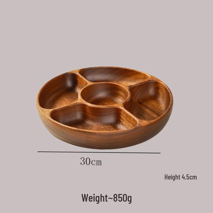 Japanese Style Walnut Acacia Wood Fruit and Salad Bowl Set