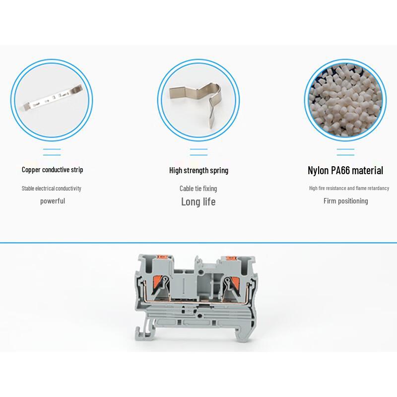 Dezhuo PT Tool-Free Spring Rail Terminal Blocks