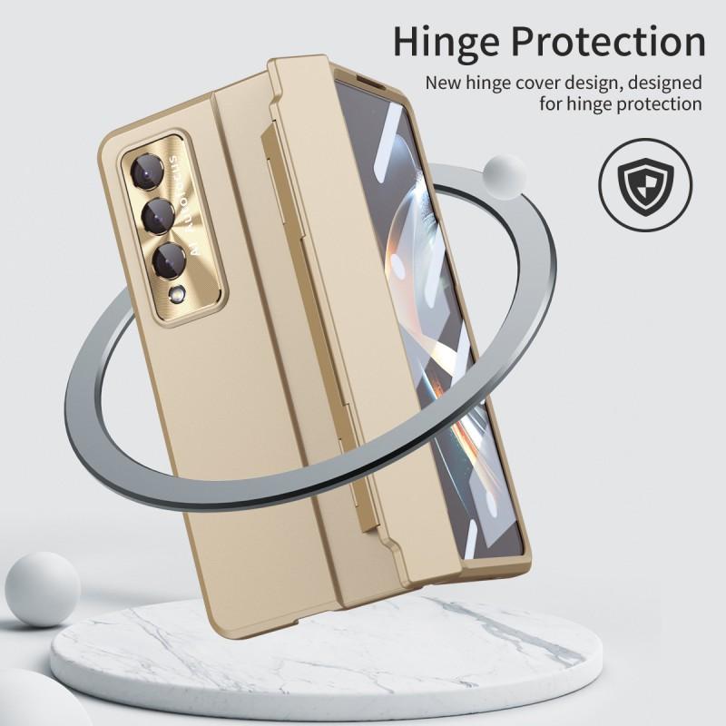 Galaxy Z Fold4 Case With Tempered Glass Screen Protector Full Coverage Shockproof PC Cover Kickstand