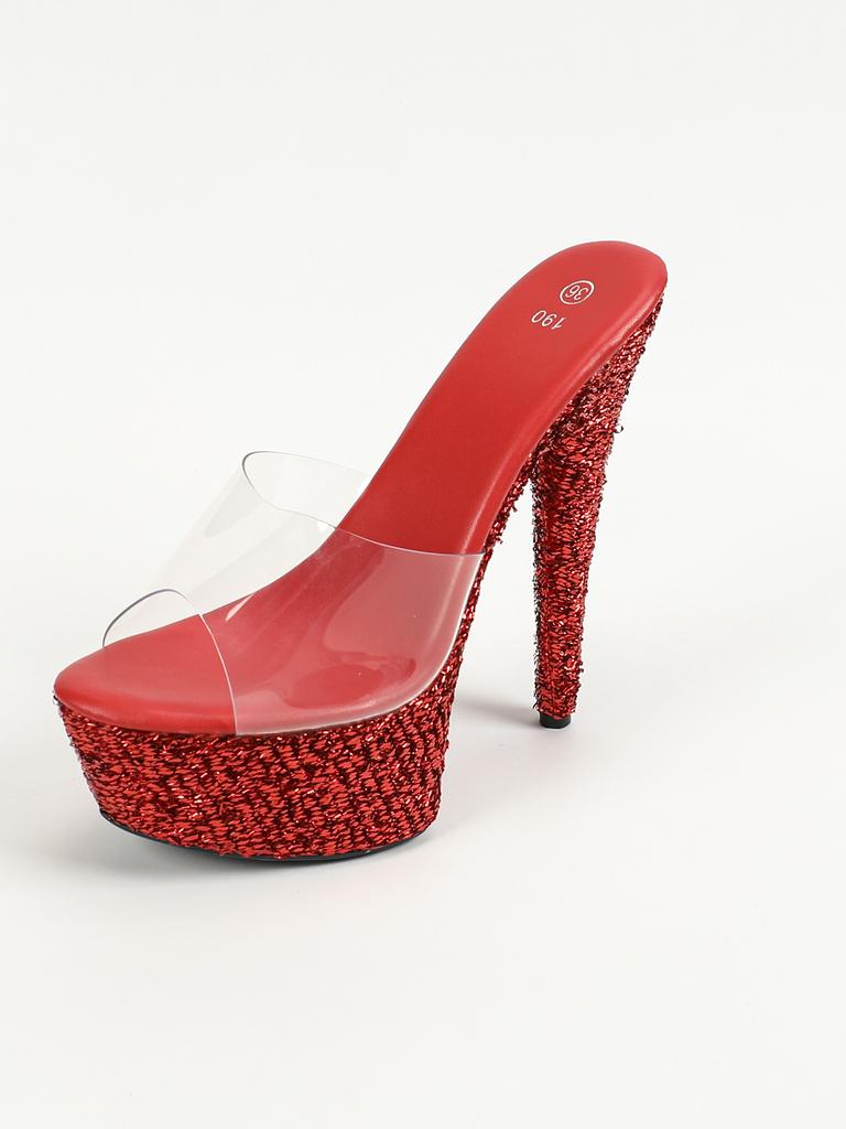 Damskie Sandały na Platformie Jesień Klub Nocny Seks Wodoodporne Stół Rzymskie Usta Ryby Dama Super Wysokie Obcasy Kapcie LFD-8662-4