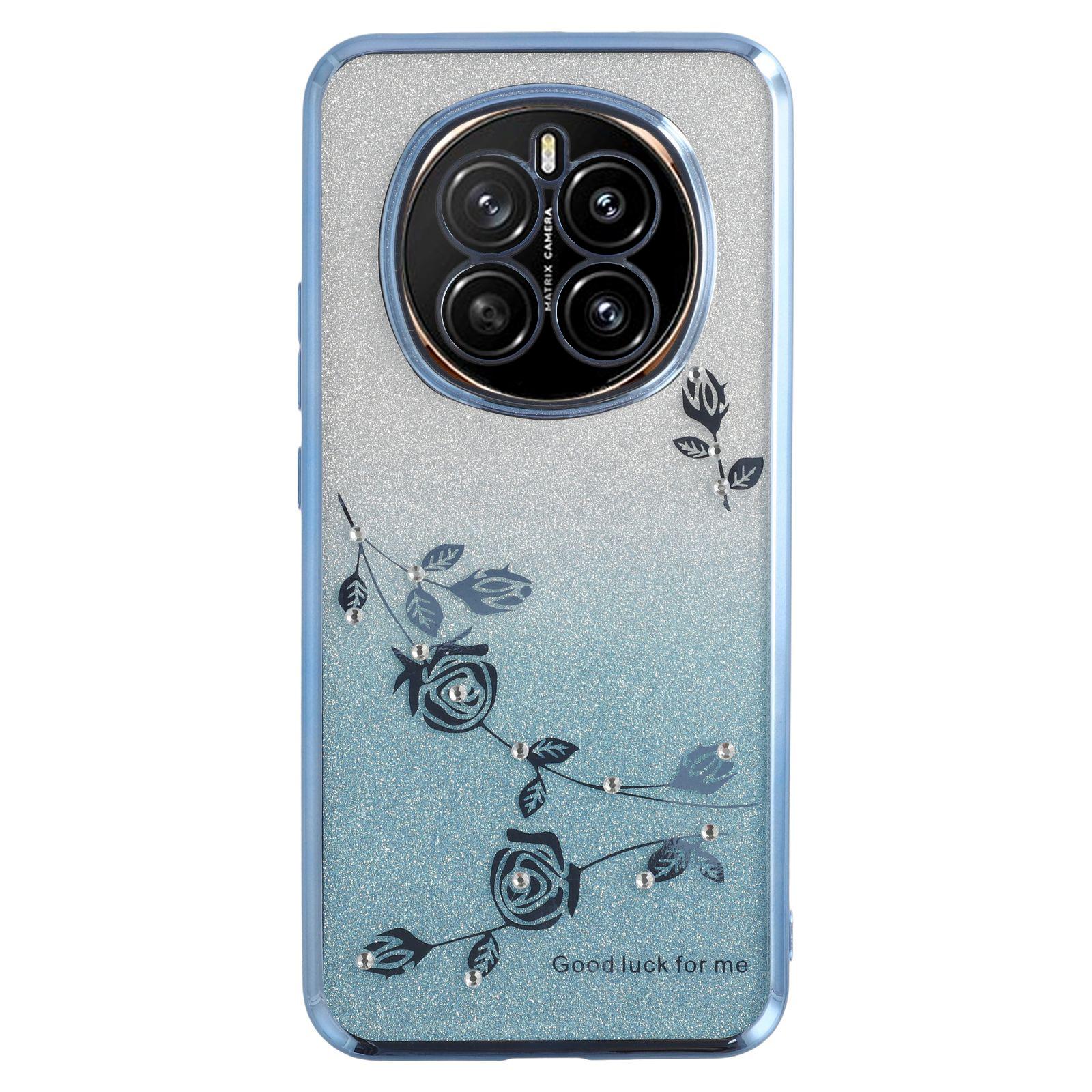 

KADEM For Honor Magic7 5G Case Flower TPU Flexible Gradient Phone Cover Blue