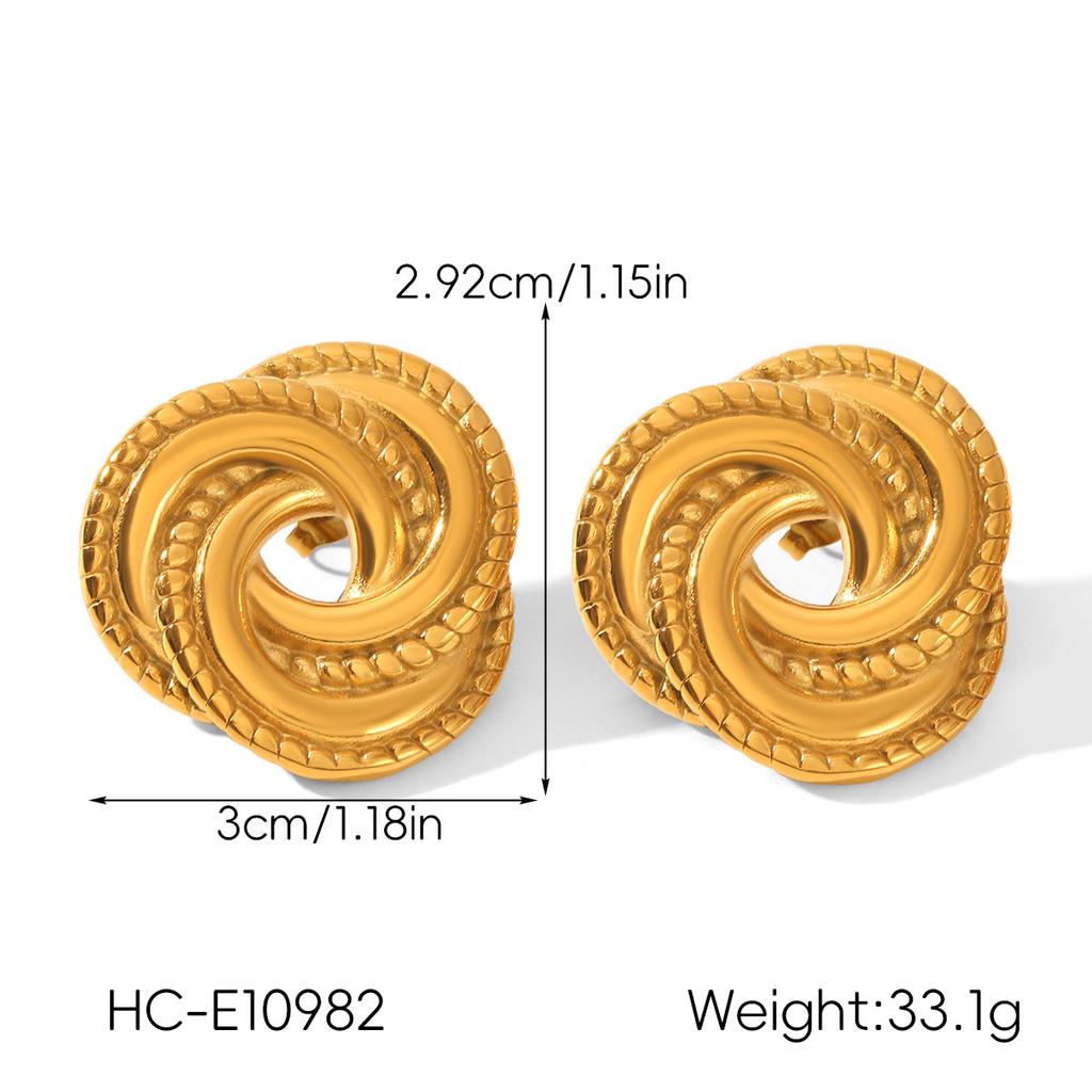 Gewindeohrringe nicht verblassend geometrisch Titanstahl Vintage Steckerohrringe für Damen Mode Schmuck leichter Luxus