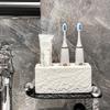 Bathroom Stone Pattern Electric Toothbrush Storage Rack New High Beauty Bathroom Washbench Toothpaste Teeth