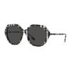 Logo Lens Plastic Irregular Shape Sunglasses Women Sunglasses Black BE437540048755