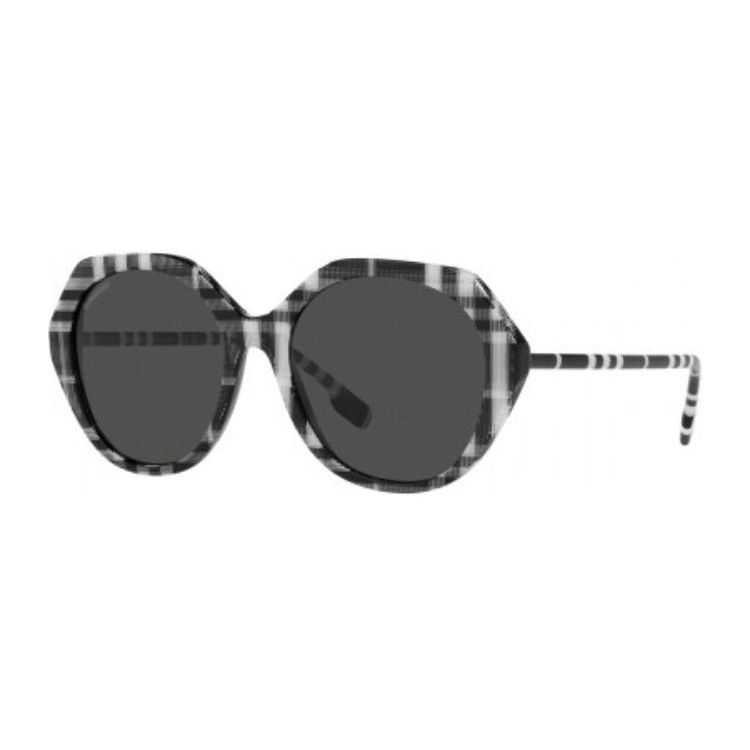 Burberry Logo Lens Plastic Irregular Shape Sunglasses Women sunglasses Black BE437540048755 Default Packaging,55,Black