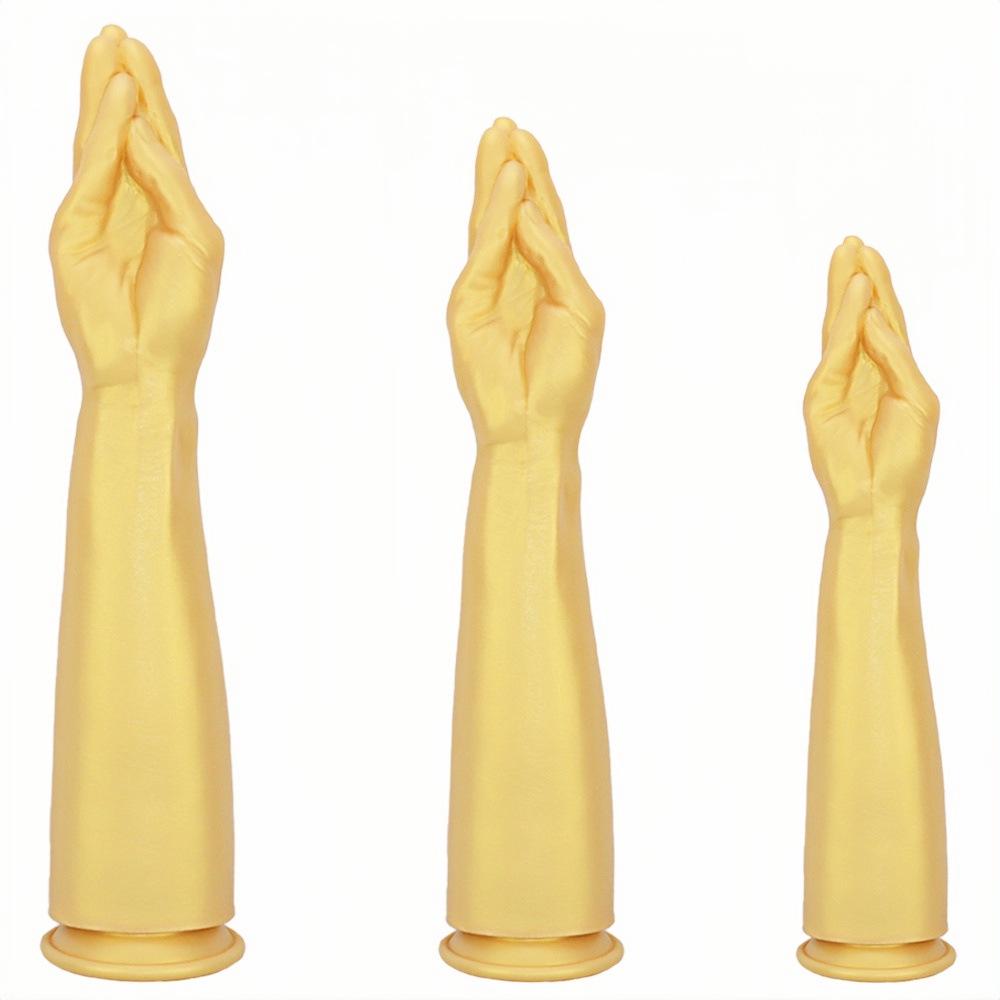 Plug Anale a Pugno in Silicone Dorato per Uomo - Dilatatore Extra Large Masturbatore Finto Braccio