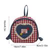 Lovely Cloth Lattice Backpack Mini Rural Style Denim Shoulders Bag Plaid Bow Knapsack Women